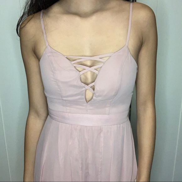 Pink Romper Chiffon High-Low Dress from Revamped - Picture 3 of 14